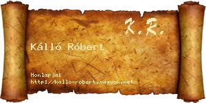 Kálló Róbert névjegykártya
